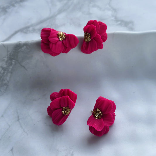 Aros Margarita (Fucsia-gold)