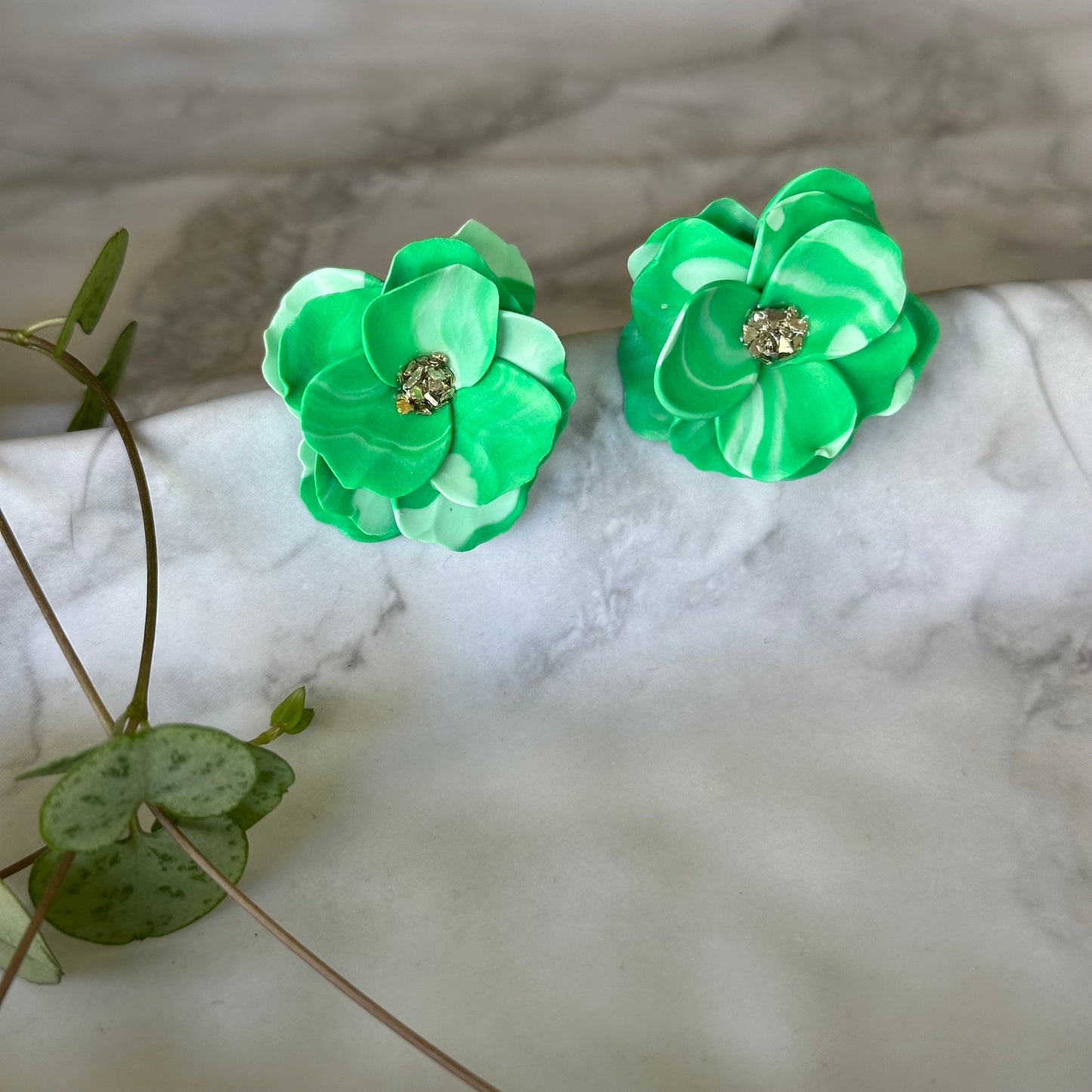 Aros Domi (Verde Jaspeados)